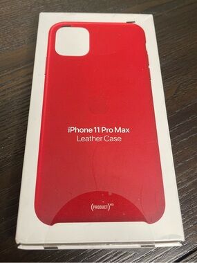 Apple iPhone 11 Pro Max Leather Case - (PRODUCT)RED
